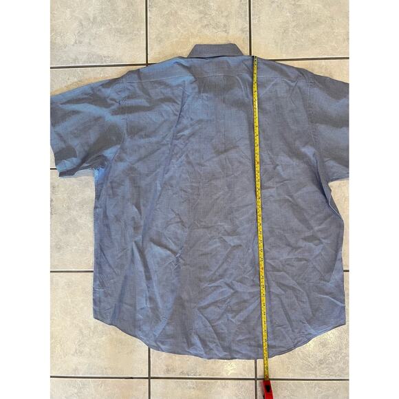 069 Ralph Lauren Shirt XL Blake Short Sleeve Button Down Blue Check - Picture 6 of 6